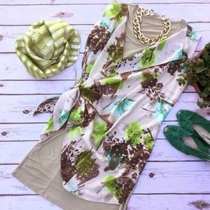 Sexy Mock Wrap-Around Stretchy Dress Made in Italy